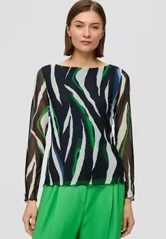 Блуза ALL OVER PRINT s.Oliver BLACK LABEL, темно-синий