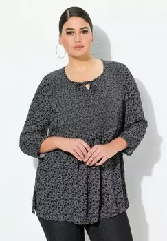 Блуза ALLOVER PRINT SMOCKED Ulla Popken, серый