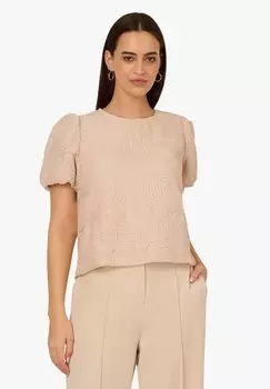 Блуза ALLOVER SQUIGGLE EMBROIDERY WITH BUBBLE SLEEVES AND HEM Adrianna Papell, оранжевый