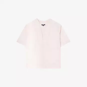 Блуза alpilles свободного кроя из смесового хлопка с v-образным вырезом Soeur, розовый