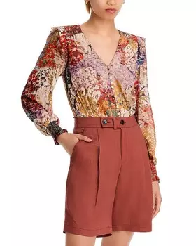 Блуза AQUA в абстрактный горошек, мультиколор