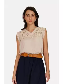 Блуза ASSUILI ntop, бежевый