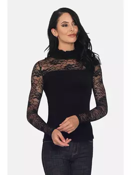 Блуза ASSUILI Spitzenshirt, черный