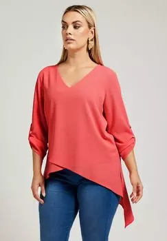 Блуза ASYMMETRIC HEM Yours Clothing, лосось