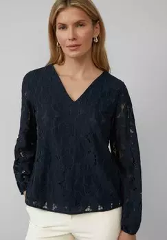 Блуза AUS MIT FUTTER UND V-AUSSCHNITT s.Oliver BLACK LABEL, черный