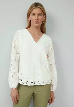 Блуза AUS MIT FUTTER UND V-AUSSCHNITT s.Oliver BLACK LABEL, кремовый