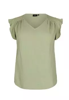 Блуза AUS MIT RSCHEN Zizzi, светло-зеленый