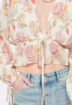 Блуза AVEC VOLANTS The Kooples, бежевый