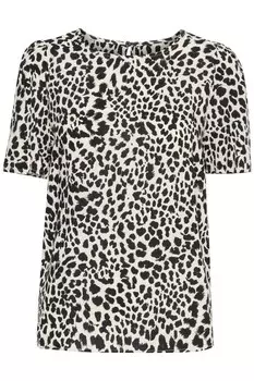 Блуза b.young, бежевый/черный