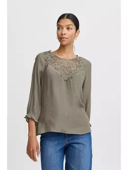 Блуза b.young Kurzarmbluse BYIKELLY BLOUSE 20816237 stylische Kurzarmbluse, зеленый