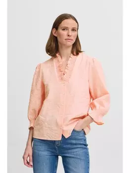 Блуза b.young Kurzarmbluse BYISTRIBE SHIRT - 20816418 Bluse mit Rschenausschnitt in