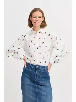 Блуза b.young Langarmbluse, белый