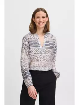 Блуза b.young Langarmbluse BYISLET BLOUSE - 20815866 lockere Bluse mit V-Ausschnitt in