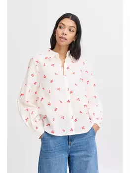 Блуза b.young Langarmbluse, красный