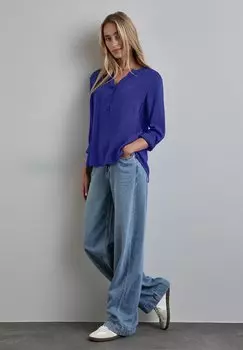 Блуза BASIC IN UNIFARBE Street One, цвет Mottled Royal Blue