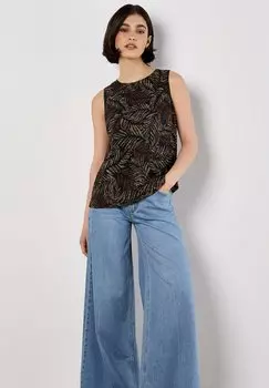 Блуза BATIK LEAF PRINT - Top Apricot, черный