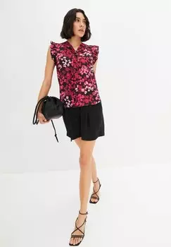 Блуза BEDRUCKTE bonprix, черный