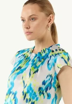 Блуза BEDRUCKTE MIT FALTENDETAIL comma, белый