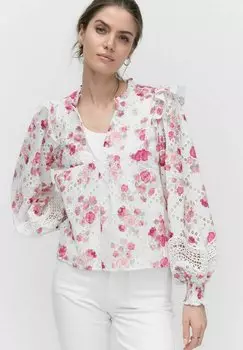 Блуза BELLA FLORAL BLOUSE Dobber, белый