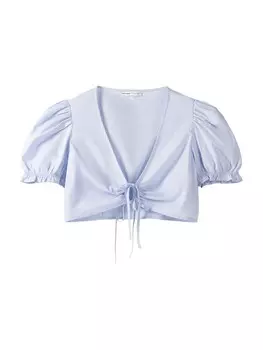 Блуза Bershka Blouse, пастельно-голубой