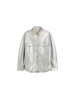 Блуза Bershka Blouse, серебряный