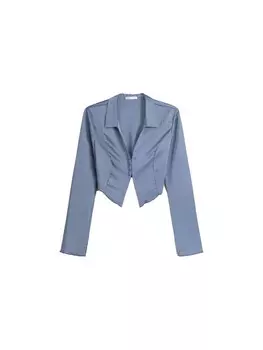 Блуза Bershka, пыльный синий