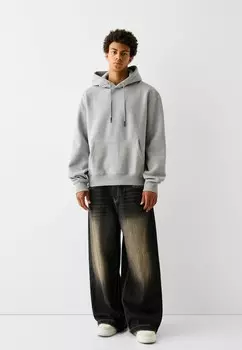 Блуза Bershka, серый меланж