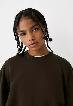 Блуза Bershka, темно-коричневый