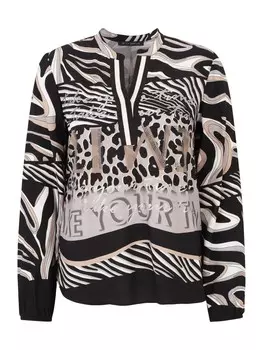 Блуза Betty Barclay Longbluse mit Stehkragen, цвет Schwarz/Beige