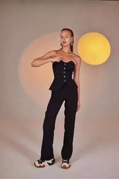 Блуза без бретелек на подкладке, черная HOLLY LOLLY, черный