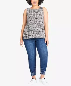 Блуза без рукавов больших размеров с круглым вырезом Avenue