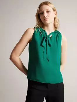Блуза без рукавов с завязкой на воротнике Ted Baker Lydhia, зеленая