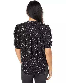 Блуза Bishop + Young Rachel Ruched Sleeve Blouse, цвет Black Print