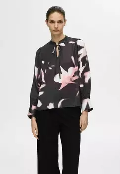Блуза BLUMENPRINT Selected Femme, светло-розовый