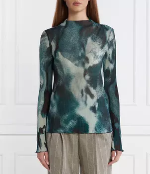 Блуза BOSS BLACK Esami_AOP Regular Fit, цвет verde bottiglia