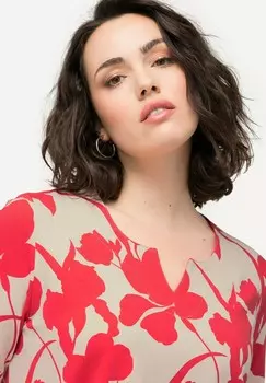Блуза BOTANICAL SHORT SLEEVE Ulla Popken, коралл