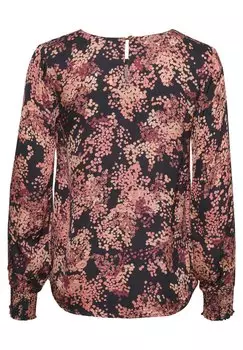 Блуза Bpjanette Long Sleeve Tunic Kaffe, черно-красные ягодные тона