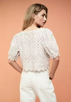 Блуза BRODERIE REGULAR FIT Next, бежевый