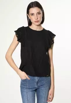 Блуза BRODERIE SLEEVES INFLUENCER, черный