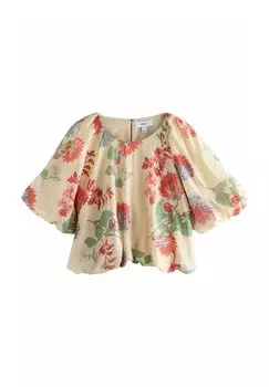 Блуза BUBBLEHEM LIGHTWEIGHT PUFF SLEEVE Next, бежевый