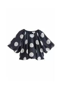 Блуза BUBBLEHEM LIGHTWEIGHT PUFF SLEEVE Next, синий