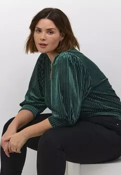 Блуза CACANNA Kaffe Curve, темно-зеленый