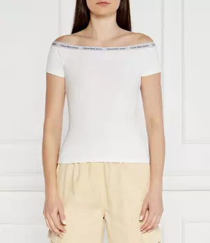 Блуза CALVIN KLEIN JEANS Slim Fit, белый