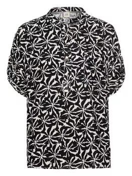 Блуза Camel Active im Allover Print, цвет dunkelblau-wei