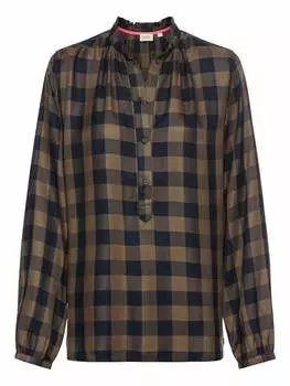 Блуза Camel Active Regular Fit Karobluse aus Viskose, цвет Schwarz-Khaki