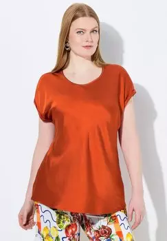 Блуза CAP SLEEVE Ulla Popken, коричневый