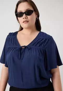 Блуза CARDIONA LIFE V NECK ONLY Carmakoma, светло-голубой