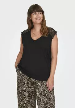 Блуза CARPETRA - Print T-shirt ONLY Carmakoma, черный