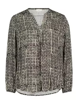Блуза CARTOON Blusenshirt mit Muster, цвет Khaki/Schwarz