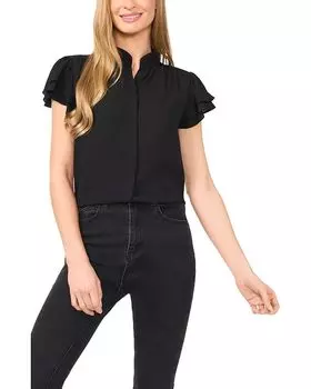 Блуза CeCe Double Flutter Short, цвет Rich Black